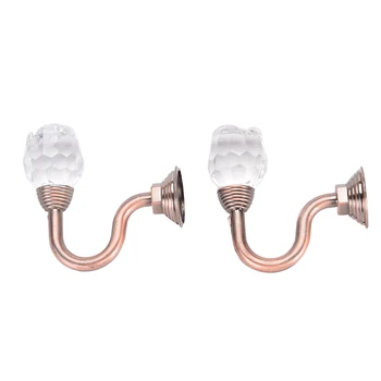 

New Large Metal Crystal Ball Curtain Hooks Tassel Wall Tie Back Hanger Holder Curtain Hanging Tools 5 Colors 2pcs/lot