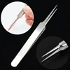 1pcs Stainless Steel Tweezers Blackhead Acne Remover Needle Eyelash Extension Eyebrow Clip Nipper Face Pore Cleaning Tools TR213 3