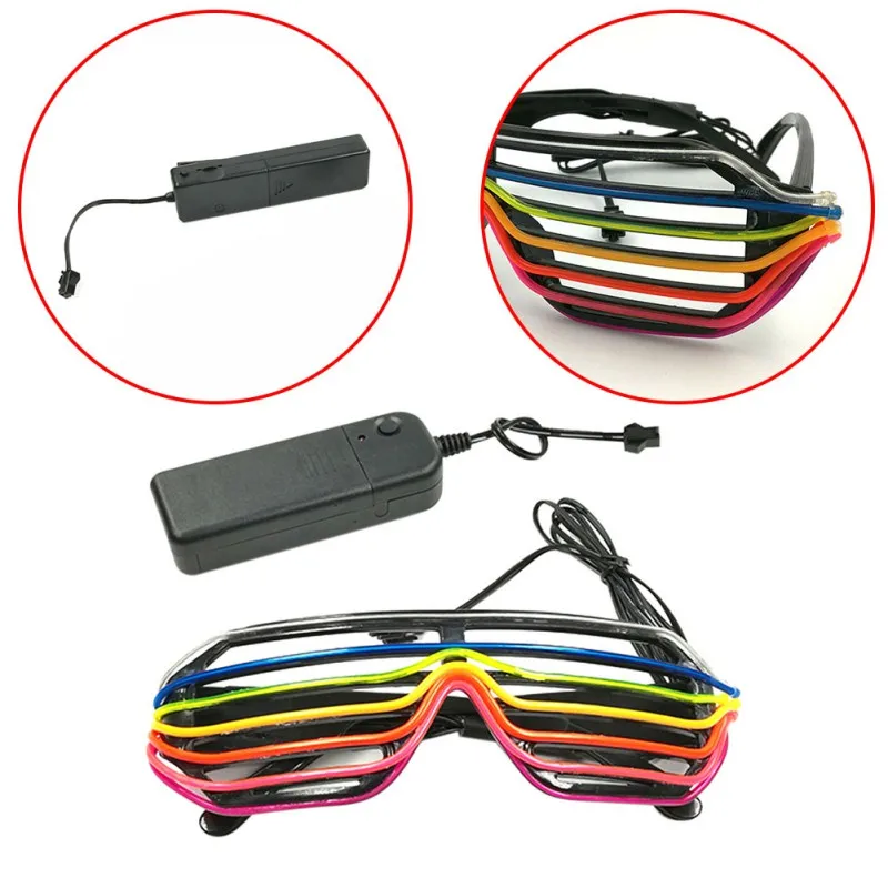 Creative Fashion Unisex Colorful Flashing LED EL Glasses Luminous Party Dancing Toys Glowing Masks