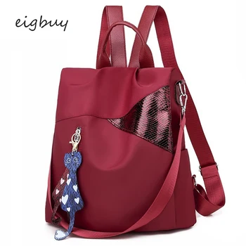 

Girl teen backpack Korean style student Zipper Solid Pu Lock Pink Fashion school bags for teenagers mochila travel bookbag