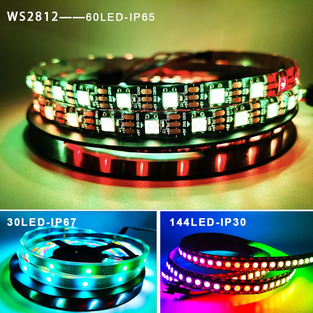WS2812B SK6812 WS2813 WS2815 WS2811 умная цветная (RGB) 5050SMD светодиодные полосы индивидуально