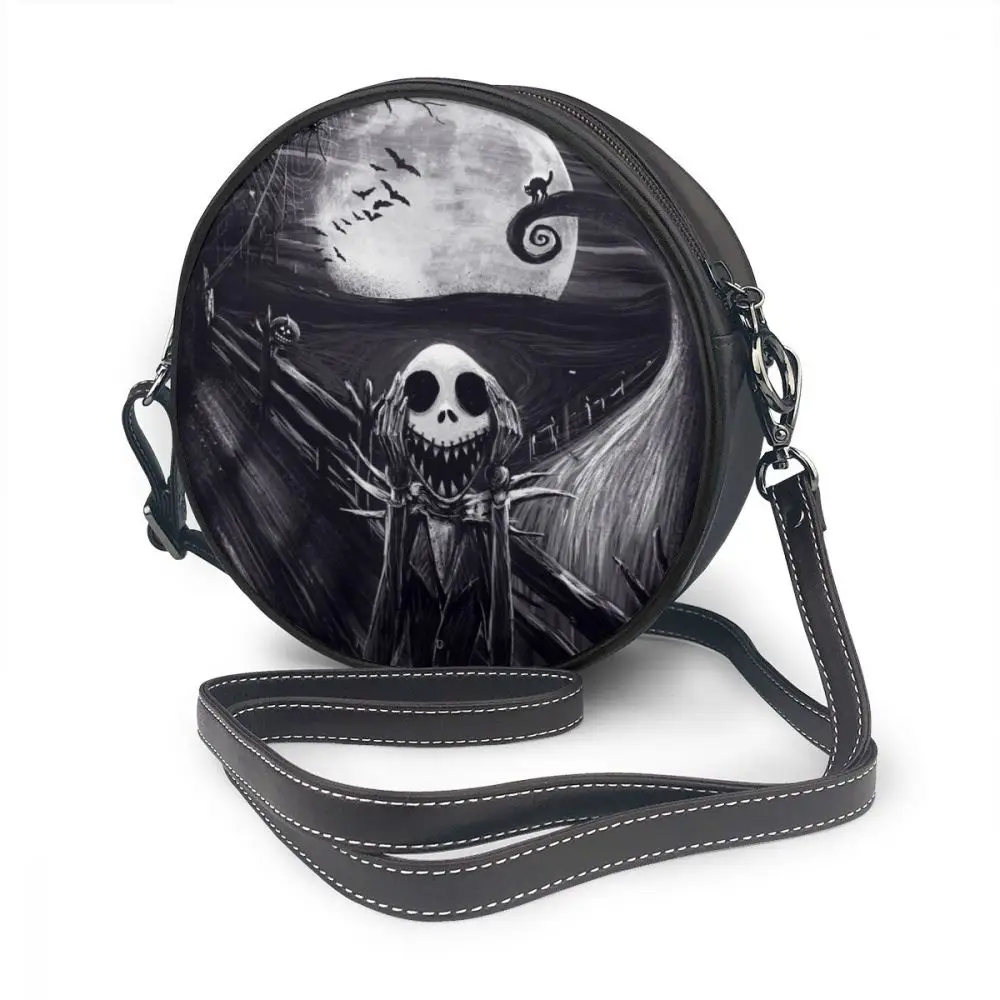 Jack Skellington сумка через плечо Jack Skellington кожаная сумка многофункциональная Высококачественная женская сумка круглый кошелек - Цвет: The Scream Before