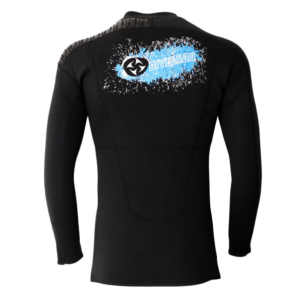 Men 3mm Neoprene Long Sleeve Full Zipper Wetsuit Jacket Diving Swim Surf Top Wetsuit Jacket 