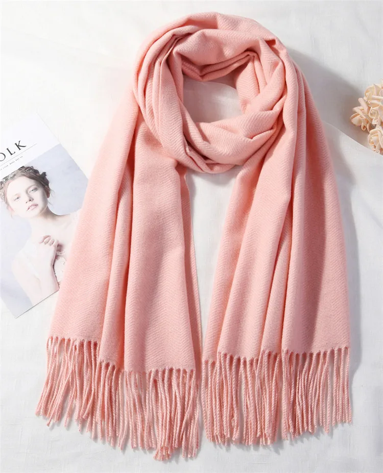 Brands Warm Cashmere Scarf Female Thick Soft Winter Poncho Brown Long Shawl Plaid Wrap For Women Tassel Stoles Lady Wool Scarfs