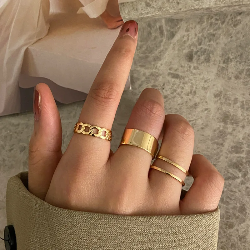 Metal Knuckle Ring Set Metal Finger Rings Fashion Simple Open