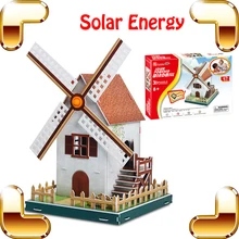 Подарок на год Netherlandish ветряная мельница 3D Пазлы солнечной энергии модель образовательного обучения DIY сборка детский тренировочный инструмент подарок