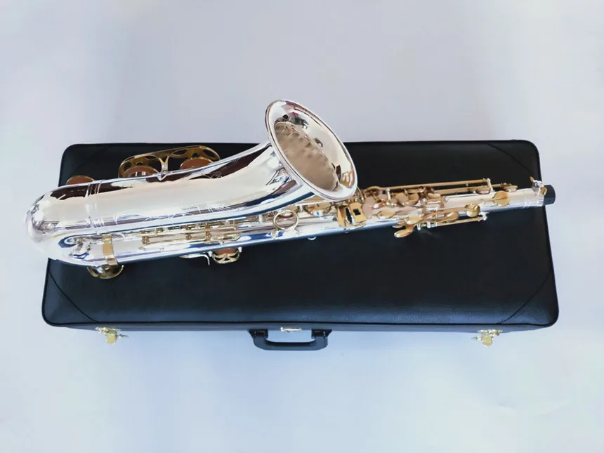Тенор саксофон новинка профессиональный T 9937 Tenor Sax никелированный с чехлом