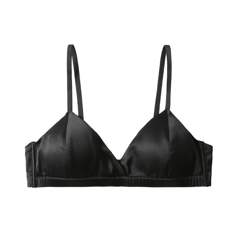 100% Pure Silk bra Women Fashion lady Wireless seamless padded