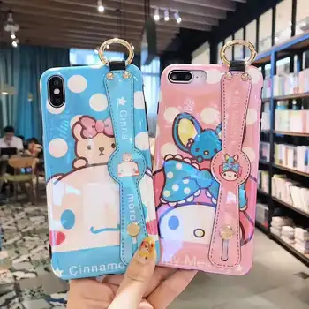 

Nova5 Cute My melody Wrist strap soft Shell Phone Case For Huawei p20 p20pro P30pro mate20 nova4 Cartoon Blue ray case