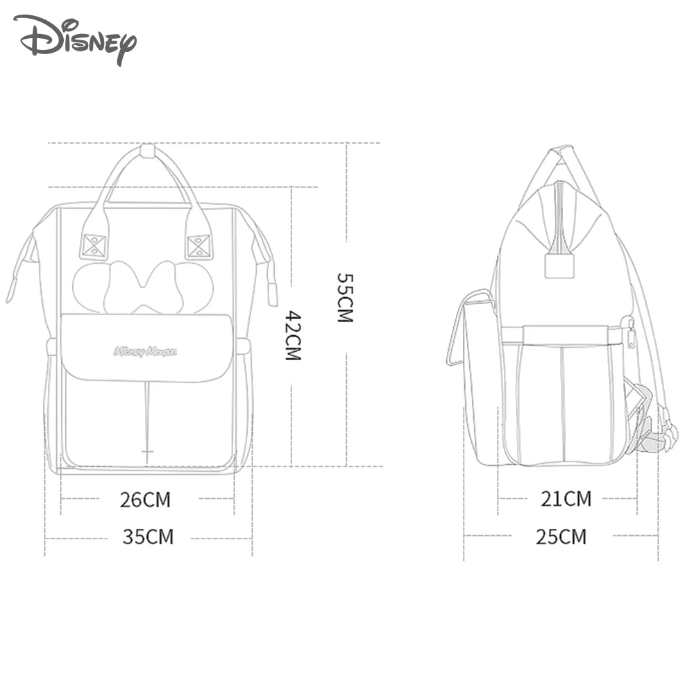 Disney Minnie USB сумка для подгузников, коляска, рюкзак для мам, сумки для ухода за детьми, большая сумка для подгузников для беременных, дорожная сумка для мам с Микки Маусом