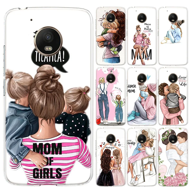Модный чехол для телефона Super Mom Baby Girl Motorola MOTO G8 G7 G6 G5 G5S G4 E6 E5 E4 Plus Play Power One Action мягкий