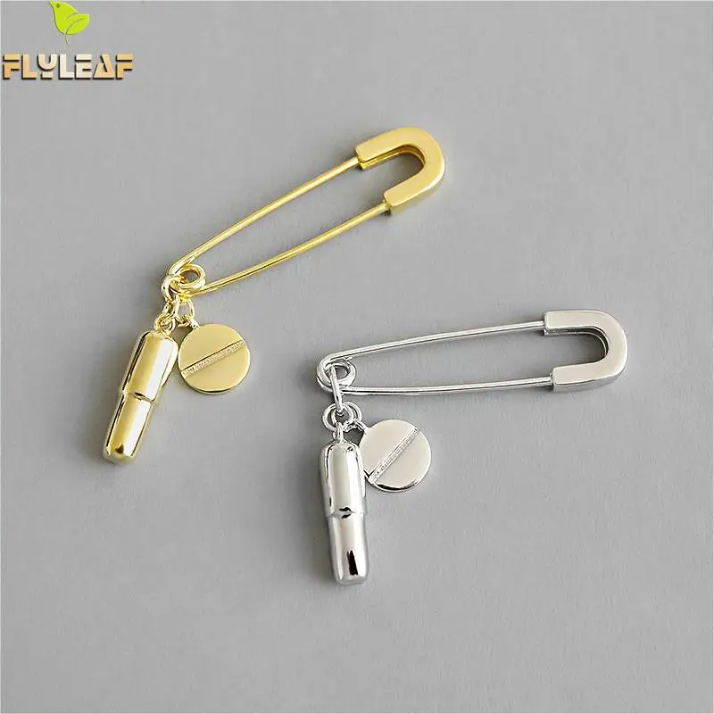 

Flyleaf Ins Style Ins Style Capsule Pill Pin Brooch Shape Droop Earrings For Women 925 Sterling Silver Fashion Jewelry