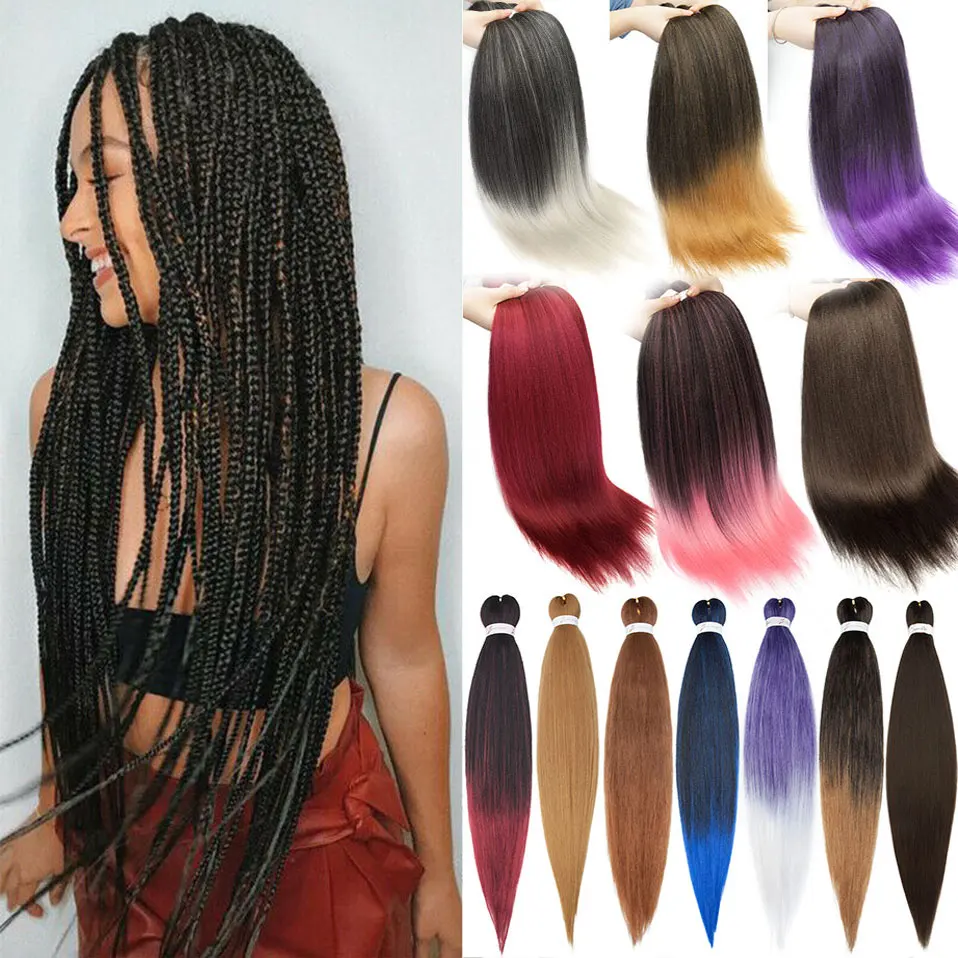 Braiding-Hair Afro Pre-Stretched Synthetic Women EZ Yaki S-Noilite for 90g Fluffy 26inch