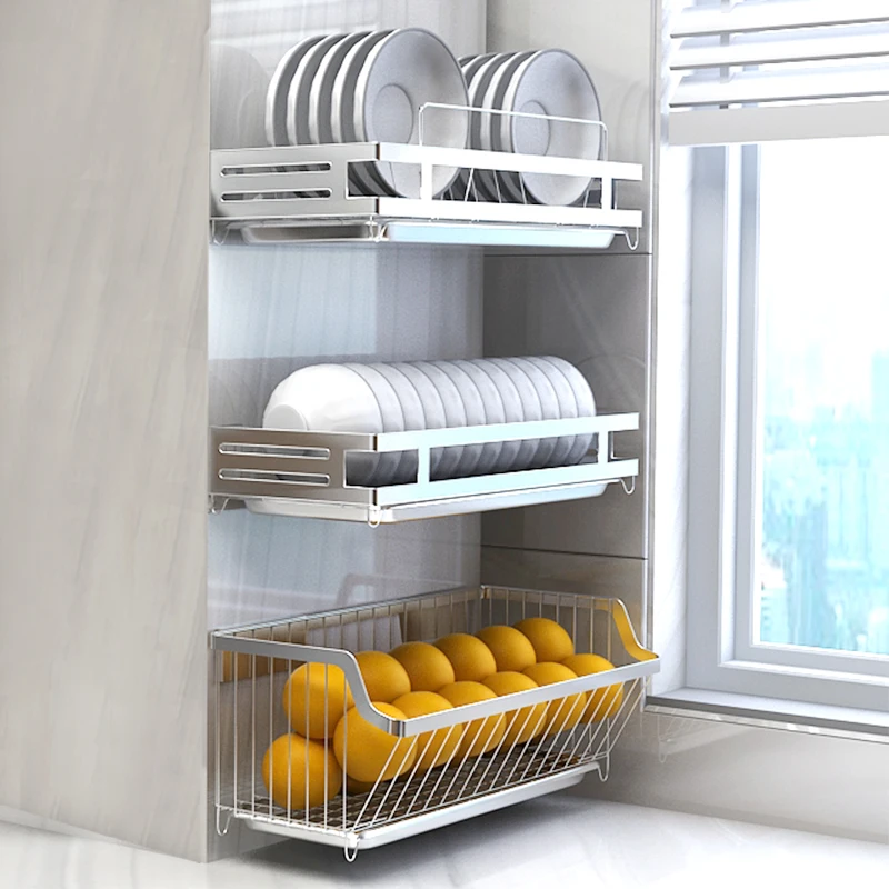 Wall Mount 304 Stainless Steel Kitchen Dish Rack With Cutlery Cup, Kitchen  Dish Drainer Rack, And Drying Rack Organize Your Kitchen With Ease  T2003210G From Ai810, $106.88