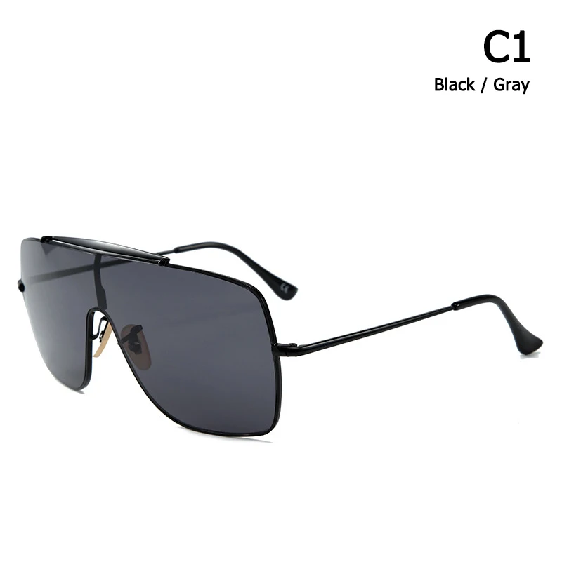 JackJad Fashion WINGS II Style Shield Sunglasses With Metal Hood Men Vintage Brand Design Sun Glasses Oculos De Sol 50279 - Цвет линз: C1Black Gray