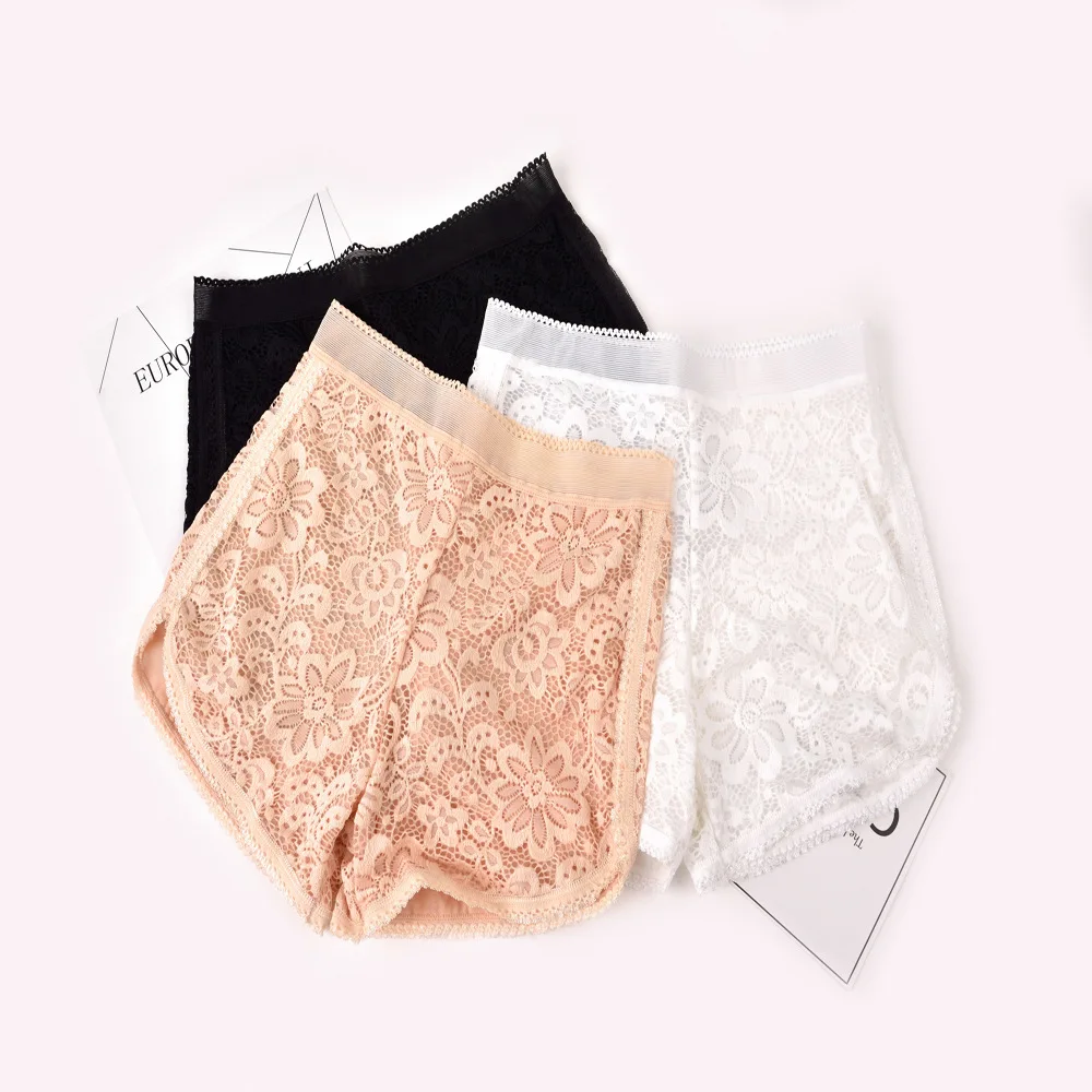 Новые кружевные противоскользящие защитные штаны с кружевным лицом, можно носить трехточечные домашние штаны для женщин