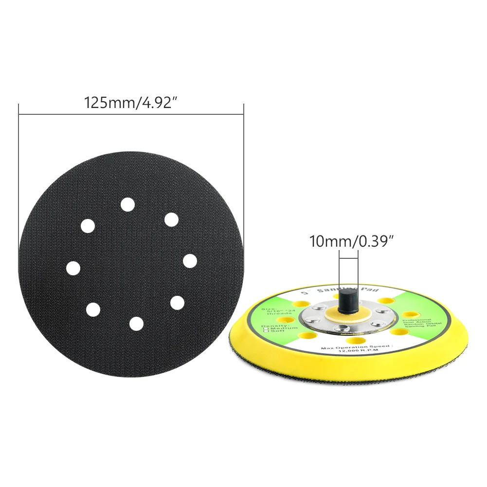 Шлифовальный диск 125 мм с липкой клейкая наждачная бумага, шлифовальный диск, аксессуары, самоклеящийся шлифовальный диск M8 M10 M14, резьба - Цвет: M8 125MM 8 Holes