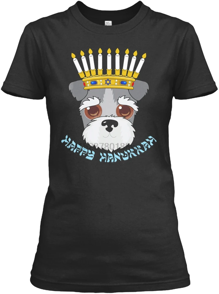 Мужская футболка Happy hanukkah Funny Schnauzer orah H женская | одежда