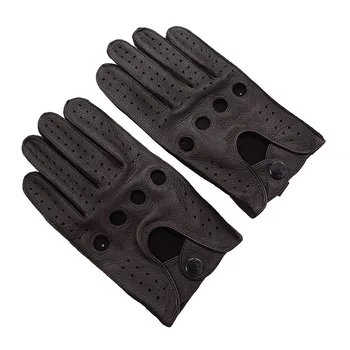 

Brand High Quality Men's 2020 New Deerskin Gloves Four Seasons Fashion Vintage Driving Genuine Leather Moto Riding Gloves Men
