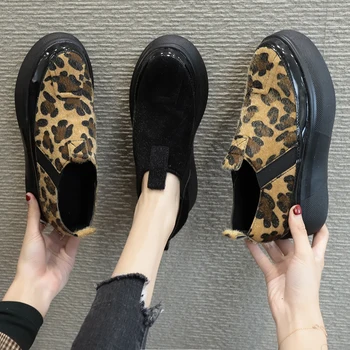 

COOTELILI Suede Women Boots Winter Warm Short Ankle Boots Flats Shoes Woman Thick Heel Waterproof Boots Round Toe Slip On