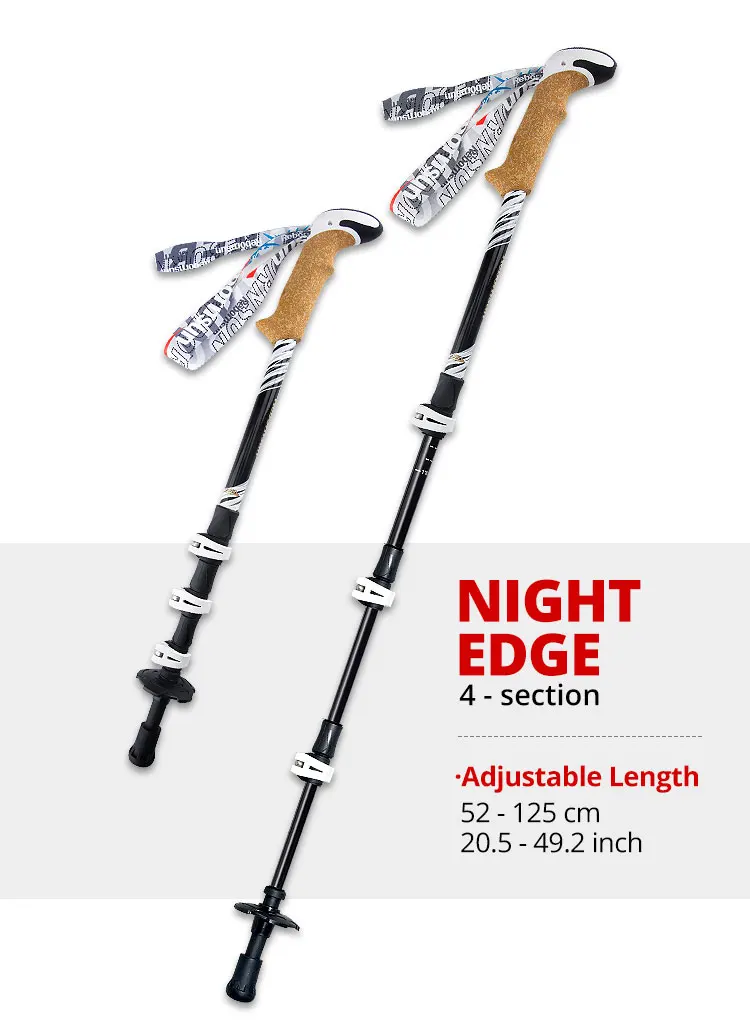 

4-section Robinson | 3K Alpenstocks Fittings Aluminium Poles Trekking Retractile Telescopic Lightweight Hiking Walking Sticks