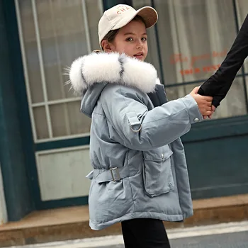 

jacket 2019 new children's Korean version medium and long style foreign style children's thickened coat wholesale trend