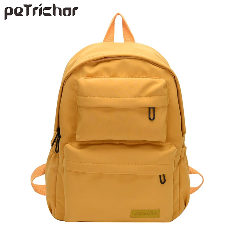 

Solid Color Waterproof Nylon Backpack for Women Multi Pocket Travel Backpacks Female School Bag for Teenage Girls Book Mochila
