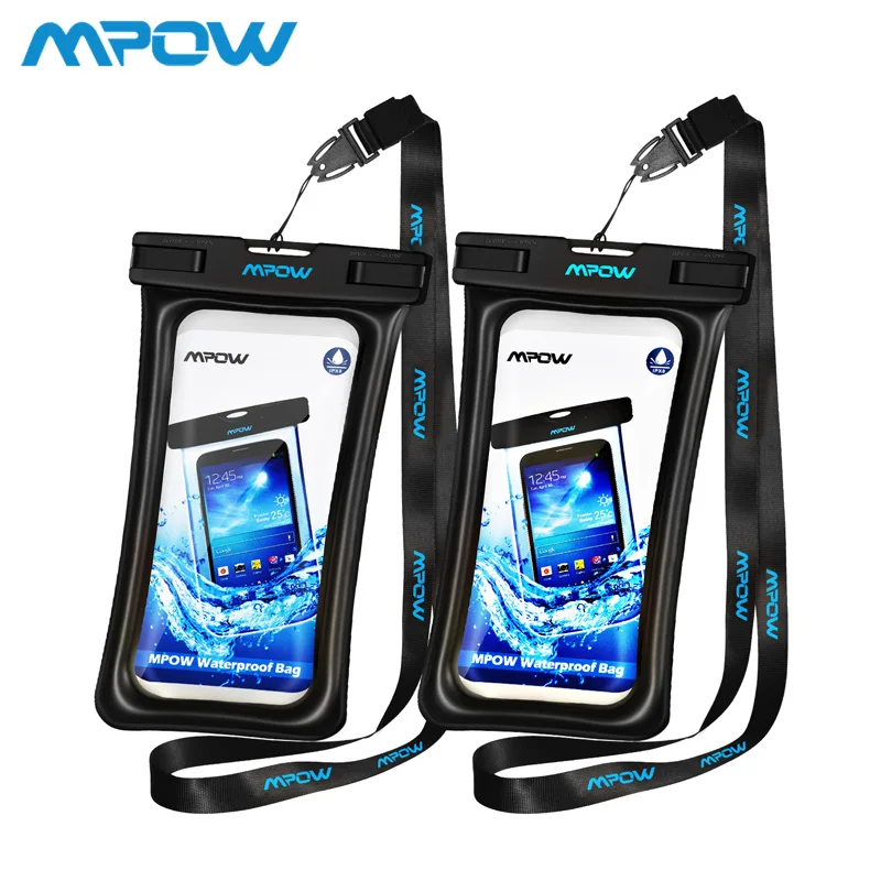 2pcs float Mpow PA077 плавающий IPX8 водонепроницаемый чехол-сумка Универсальный 6,5 ''чехол для телефона для плавания и фотосъемки под водой для iPhone samsung huawei - Цвет: 2pcs float