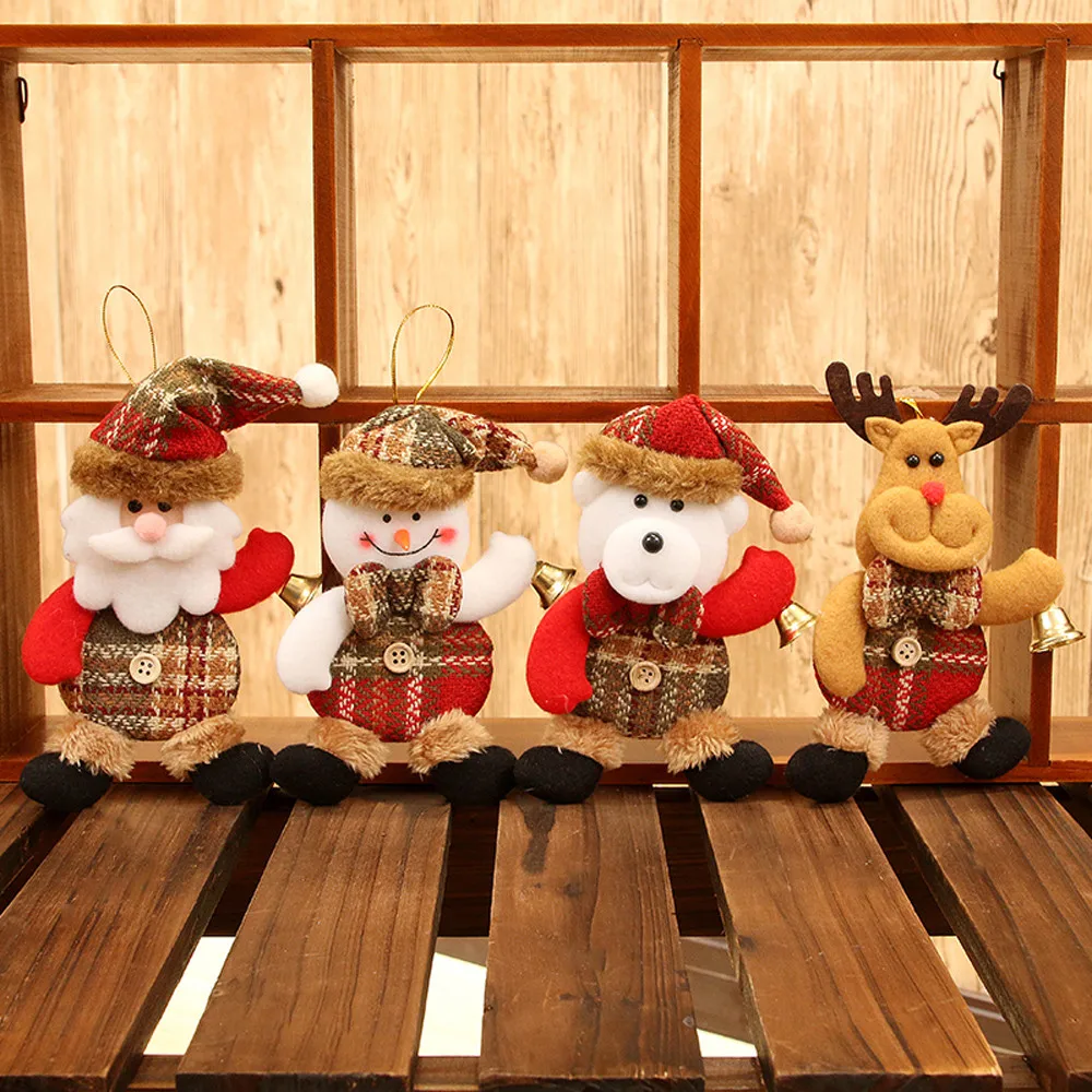 Рождественские украшения подарок Санта-Клаус со снеговиками, с северными оленями игрушка кукла подвесные украшения Рождественская Кукла-Эльф Рождественский подарок украшения