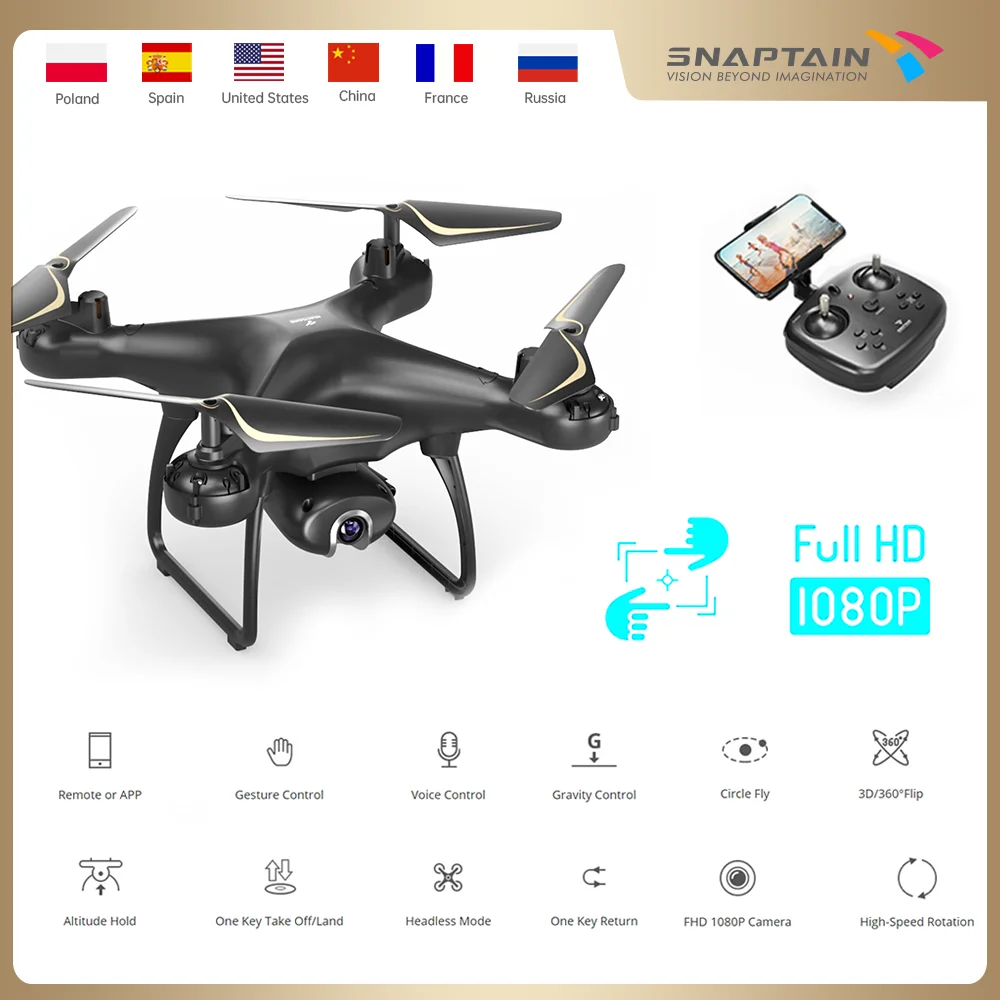 Дрон SNAPTAIN SPF50MQ 1080P/2K с камерой HD видеокамера в реальном времени голосовым