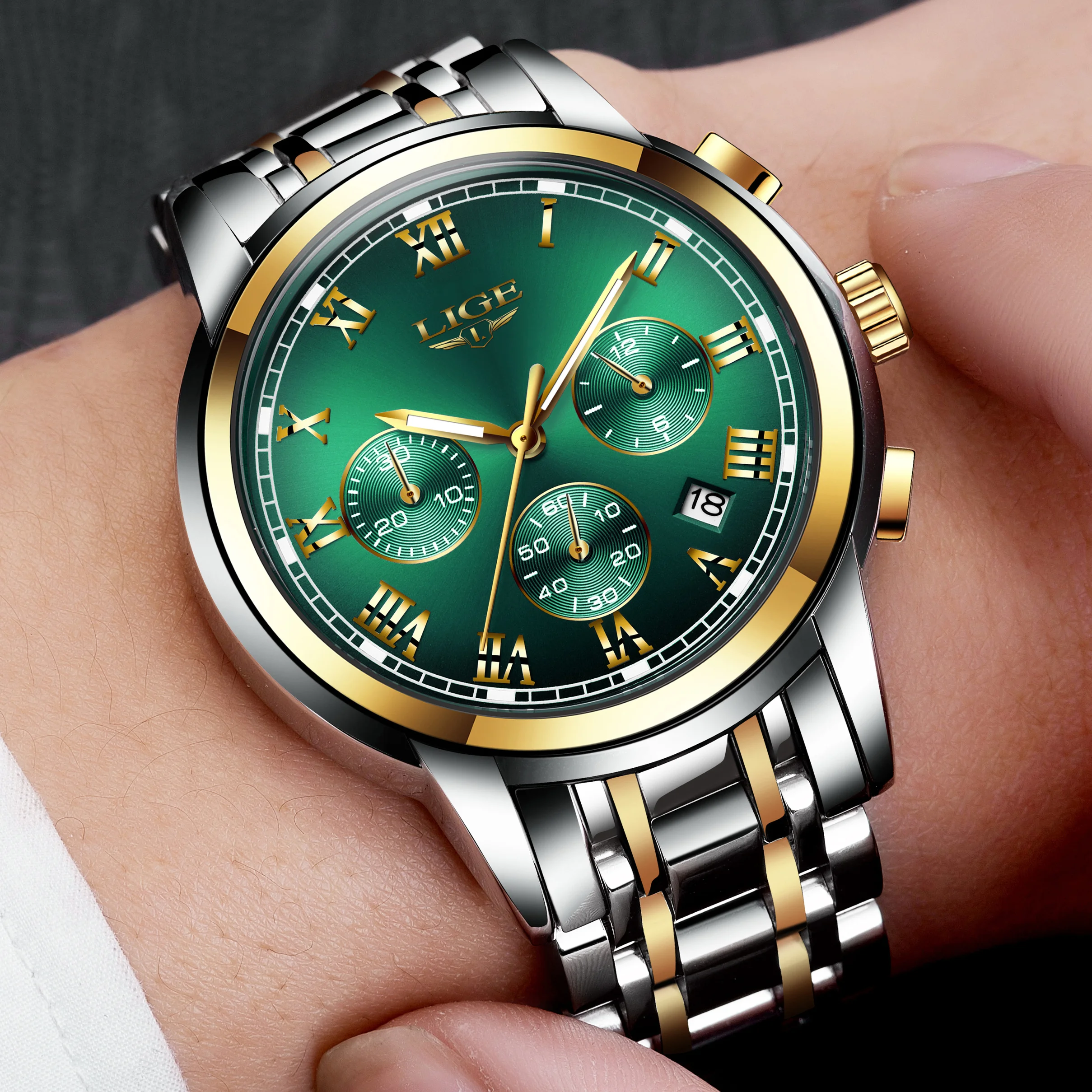 

LIGE Men Watches Top Luxury Brand Full Steel Waterproof Sport Quartz Watch Men Fashion Date Clock Chronograph Relogio Masculino