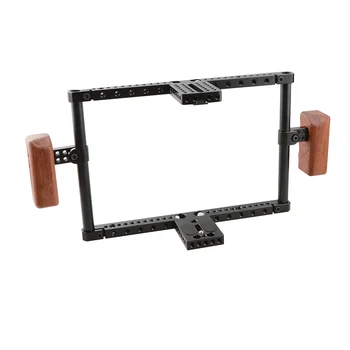 

HDRIG Full-frame Camera Cage Kit with Wooden Handle Grip for Large-sized DSLR With Battery Grip