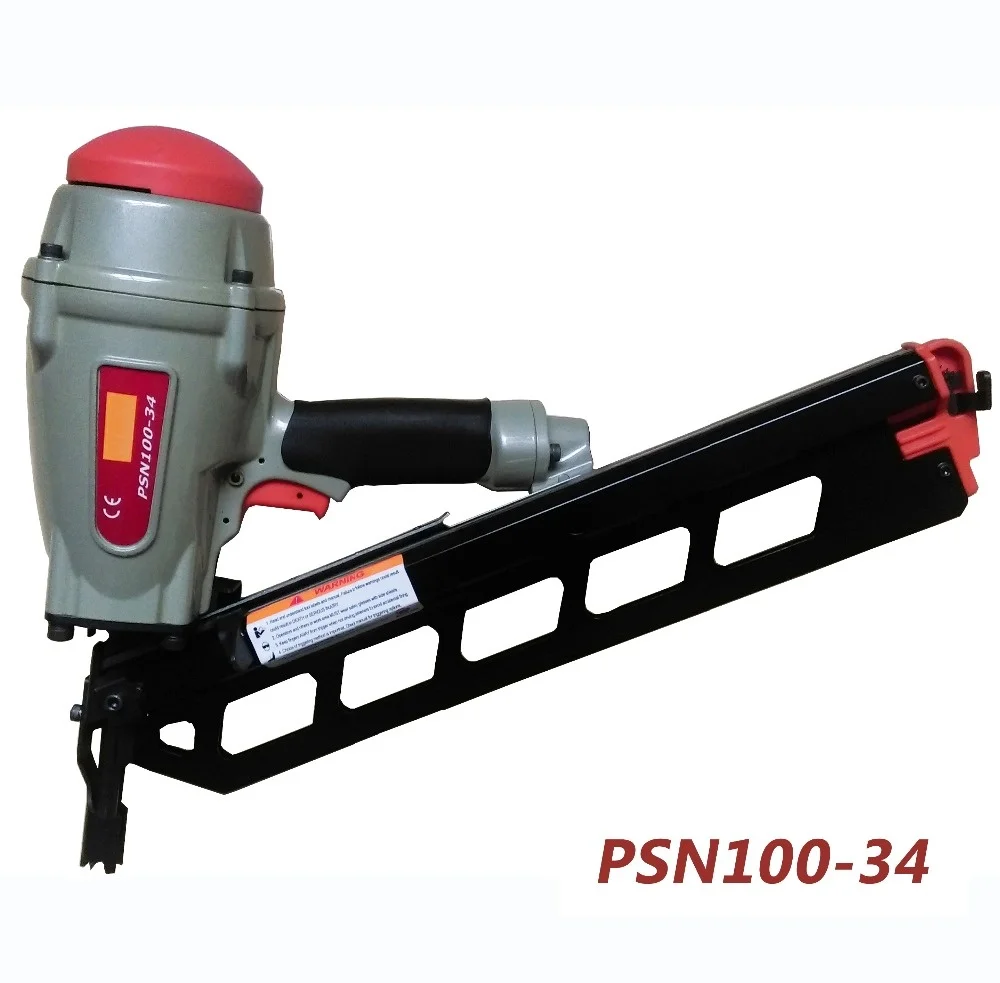 Power Tools 100MM 34Degree Clipped Head Paper Strip Framing Nailer Gun Pneumatic Paper Collated