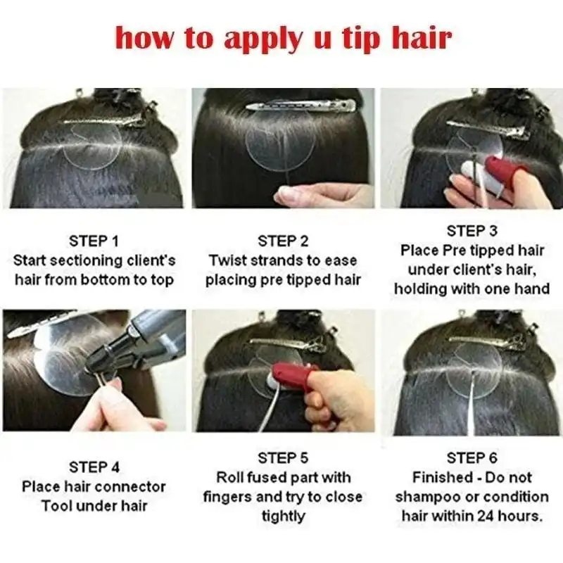 u tip hair extensions application