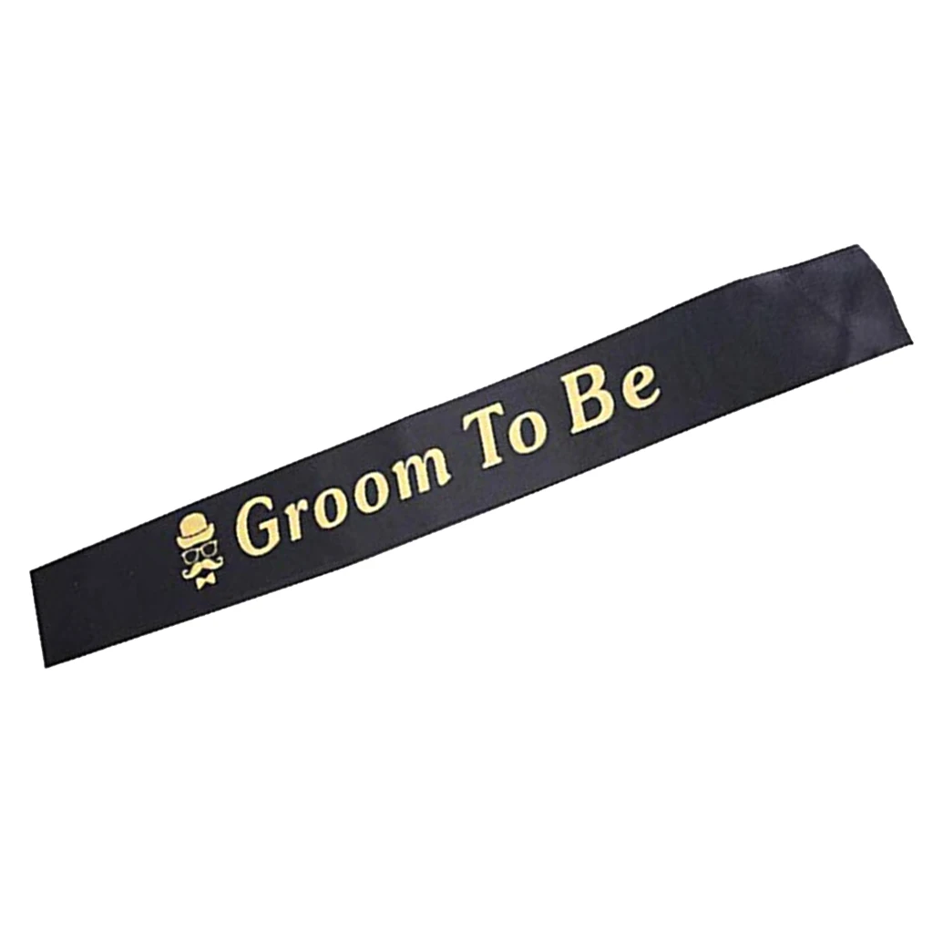 Modern Fabric Groom to Be Sash Bachelor Bridal Shower Party Favors Black Modern Fabric Groom to Be Sash Bachelor Bridal Shower Party Favors Black