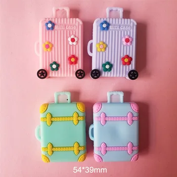 

50Pcs Kawaii Mini Travel Case Soft PVC Keychain Accessories Handmade DIY Cute Cabochons Bags Jewelry Decoration Crafts Parts