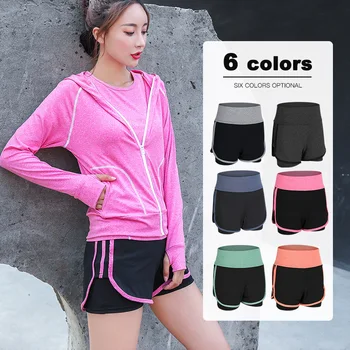 

Yoga Hot Sale Sports Active Wear Running High Elastic Fitness Quick Dry 2 in 1 Pants 1PC Breathable Shorts Comfortable
