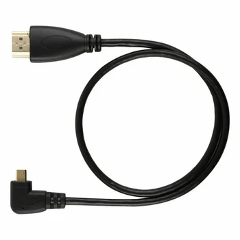 

Left Angled 90 Degree Micro HDMI To HDMI Male HDTV Cable Fit For Cell Phone 50cm