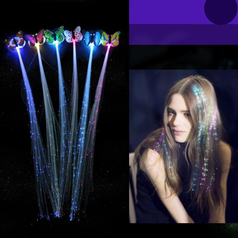 

1Pc/2Pcs/5Pcs LED Flashing Hair Braid Glowing Luminescent Hairpin Hair Ornament Girls LED Novetly Toys New Year Party Christmas
