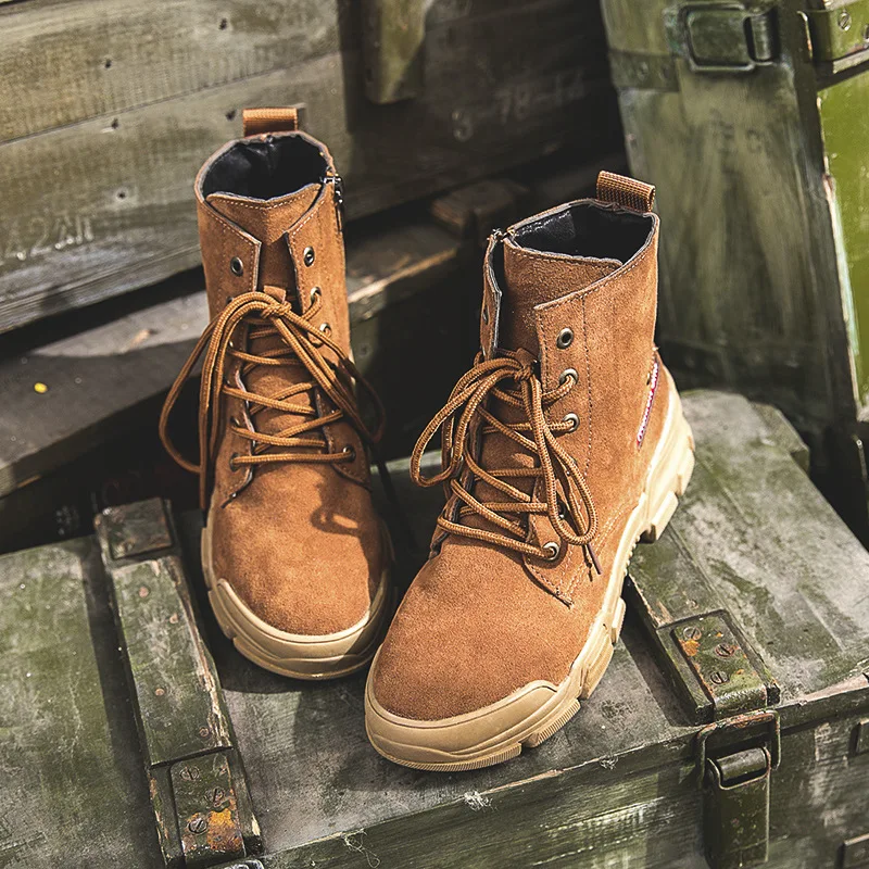 

Autumn And Winter New Style nv xie pi Martin Boots Large Size Women's Tube Hight-top Thick Bottomed Workwear WOMEN'S Boots