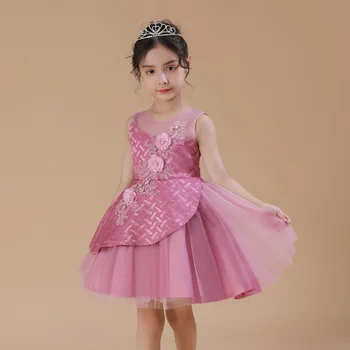

Summer Princess Flower Dress for Girl Lace Puff Party Wedding Kids Dress for Girl Children's Evening Prom Kid Clothes Baby Dress