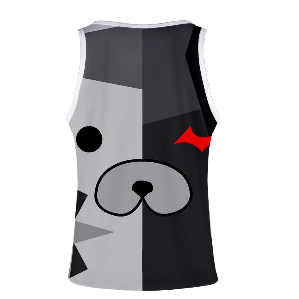Monokuma 3D майка без рукавов Мужская Летняя Повседневная 3D хип хоп модная жилетка Популярные Животные майка мужская XXS-4XL