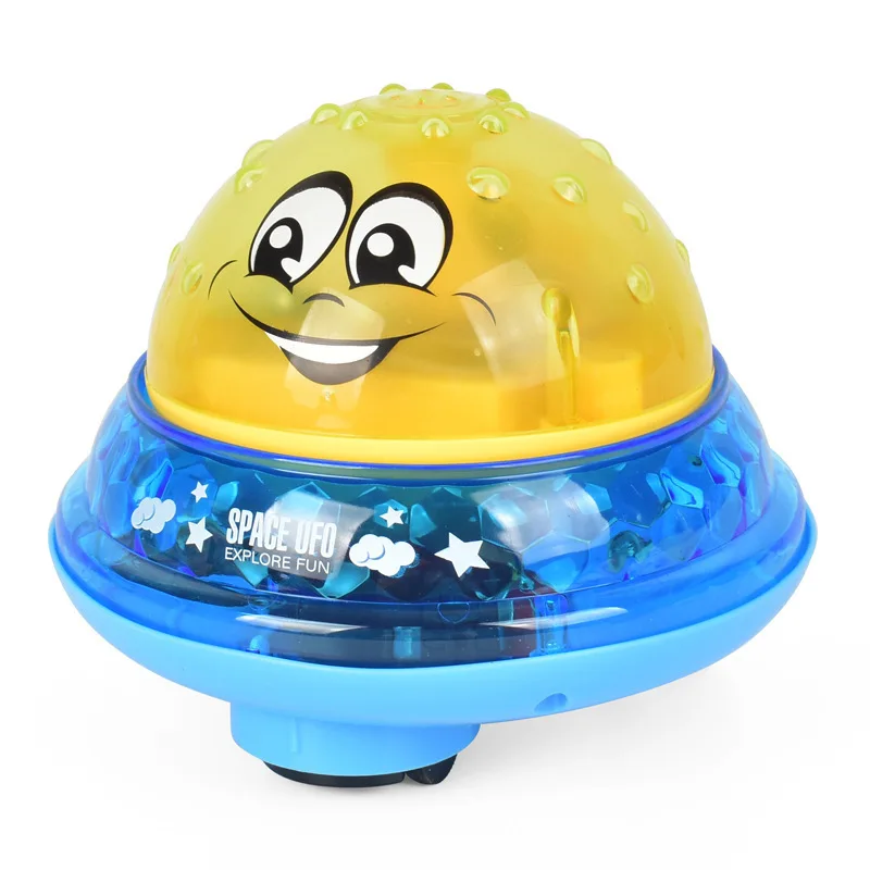 Детские игрушки для ванной Индукционная вода брызгающая игрушка детская ванная комната играть свет воды игрушка для ванной автоматический индукционный спринклер мяч игрушки - Цвет: Yellow - with base