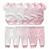 2022 Solid Bodysuits+Pants Baby Boy Clothes Clothing Sets 0-12M Baby Girl Clothes Unisex Newborn Girls Baby Cotton Roupa de bebe ► Photo 3/6