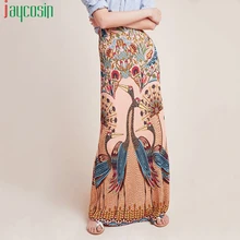 Женская пляжная юбка, высокая талия, свободная, Ретро стиль, принт, модная женская юбка, повседневная, дышащая, для девушек размера плюс вечерние юбки