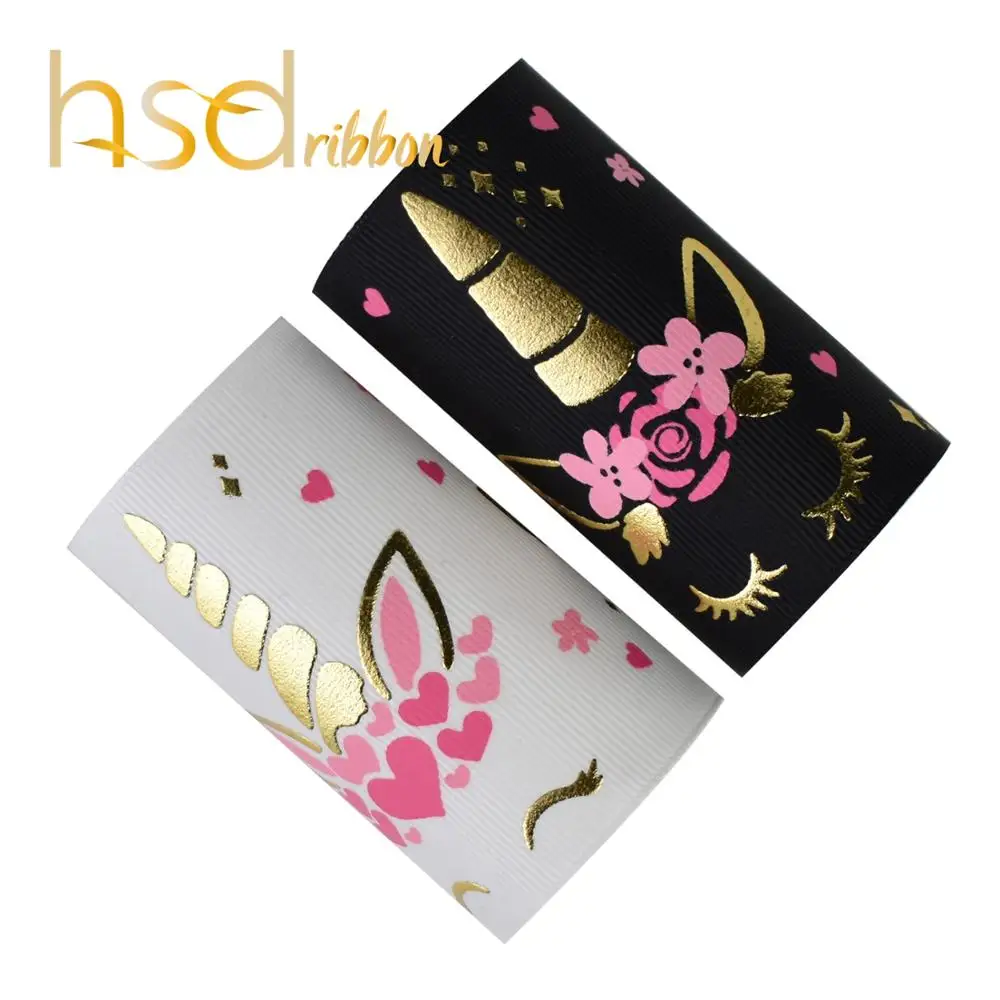 HSDRibbon 75 мм 3 дюйма hsd-дизайн оригинальные чернила серии единорог с золотой фольгой