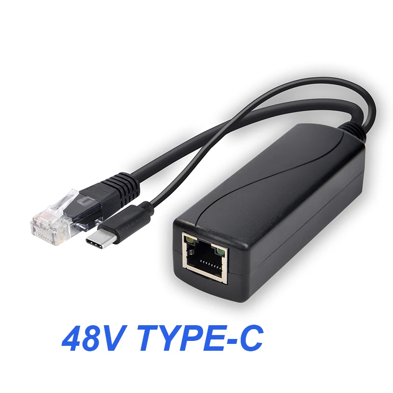 Splitter 5v POE Usb Tpye-C Power Over Ethernet 48V To 5V Active Led Display for Raspberry Pi Micro USB Plug | Безопасность и