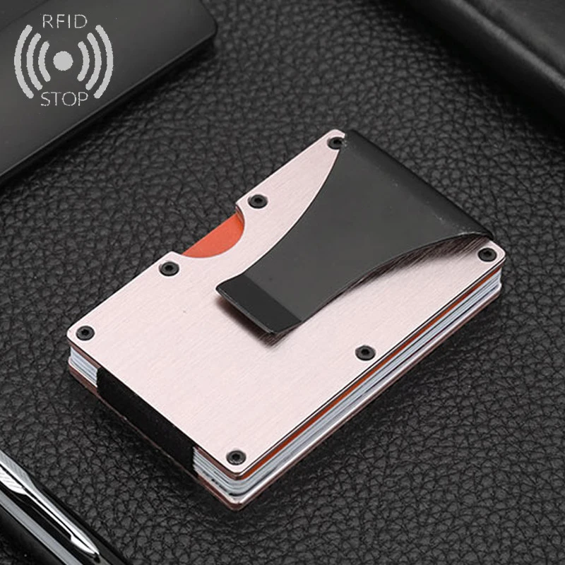 

LILY QUEEN Men Women RFID Credit Card Holder Business Cards Case Solid Metal Box Large Capacity