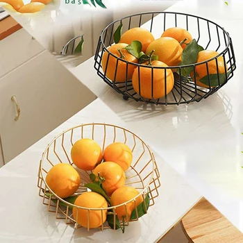 

Metal Wire Nordic Iron Fruit Basket Drain Rack Snack Display Storage Holder Tray Table Storage Basket 11 X 4 Inch