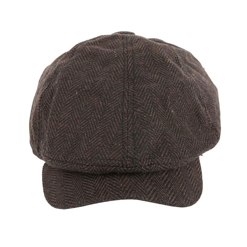 Herringbone pattern Europe and the United States newspaper hats men and women caps striped octagonal hats painter hat